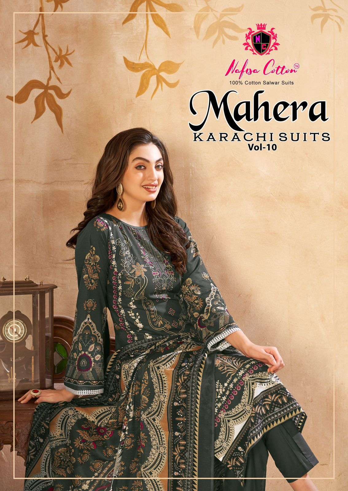 MAHERA  KARACHI SUITS VOL 10 BY NAFISHA COTTON